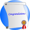 Award with congratulations icon